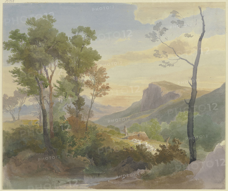 Italian mountain landscape, 19th century. Creator: Carl Maria Nicolaus Hummel.