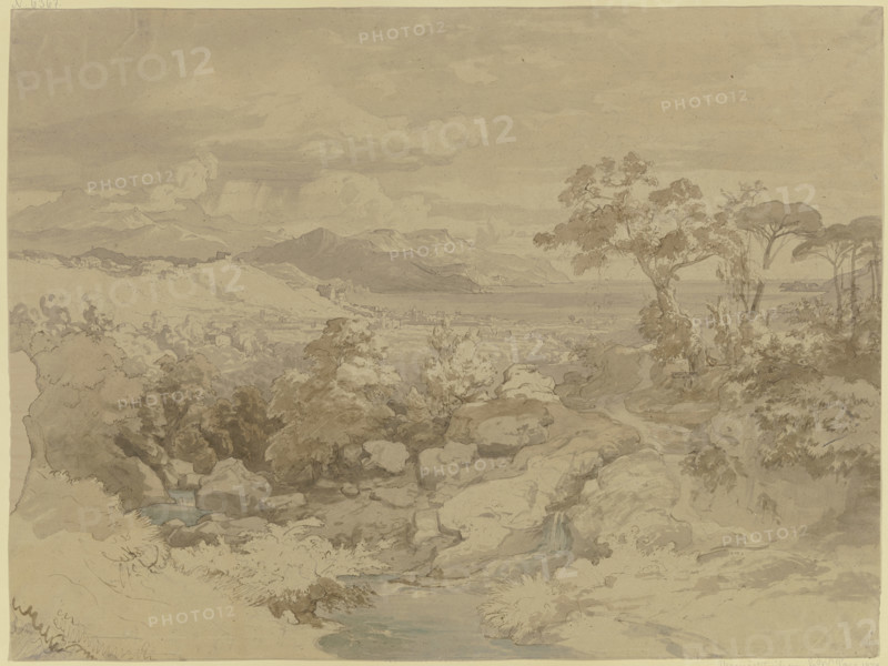Italian landscape, 19th century. Creator: Eduard Wilhelm Pose.