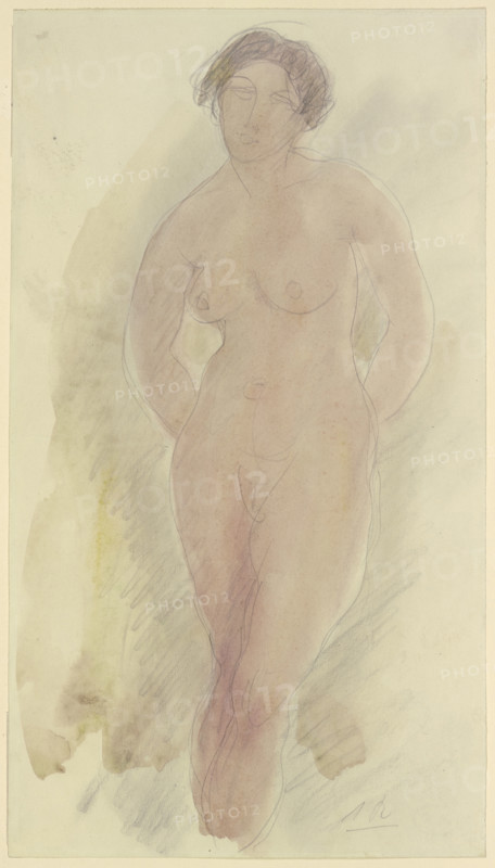 Standing female nude, front view, c1860-1900. Creator: Auguste Rodin.