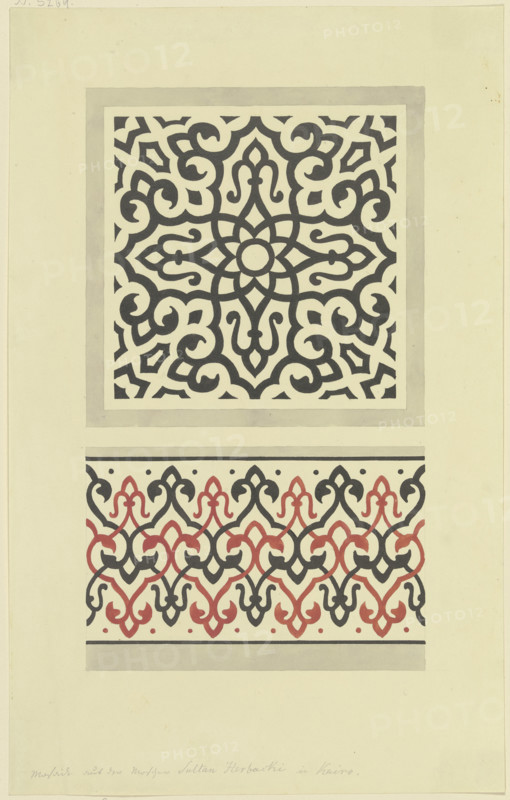 Mosaic from a mosque in Cairo, 1829-1830. Creator: Friedrich Maximilian Hessemer.