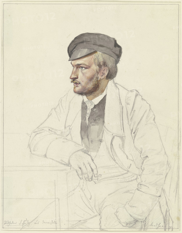 Wilhelm Schulz from Darmstadt, sitting at a table, 19th century. Creator: Karl Sandhaas.