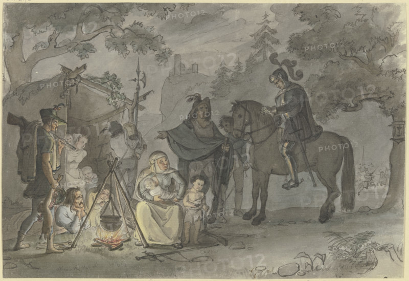 Composition for "Götz von Berlichingen" (Act 5, Scene 6), mid-19th century. Creator: Karl Sandhaas.