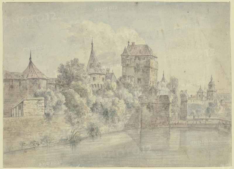 View of the Schneidwall in Frankfurt am Main, late 18th century. Creator: Johann Caspar Zehender.