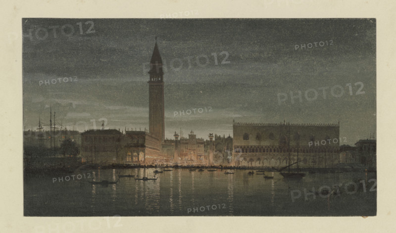 Saint Mark's Square by night, 1851. Creator: Carl Theodor Reiffenstein.