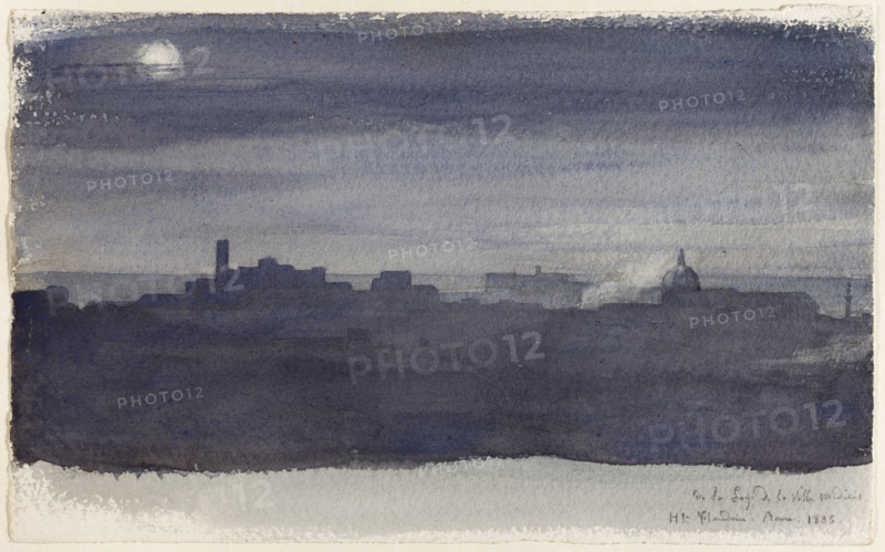 View of Rome at Night, 1836. Creator: Hippolyte-Jean Flandrin.