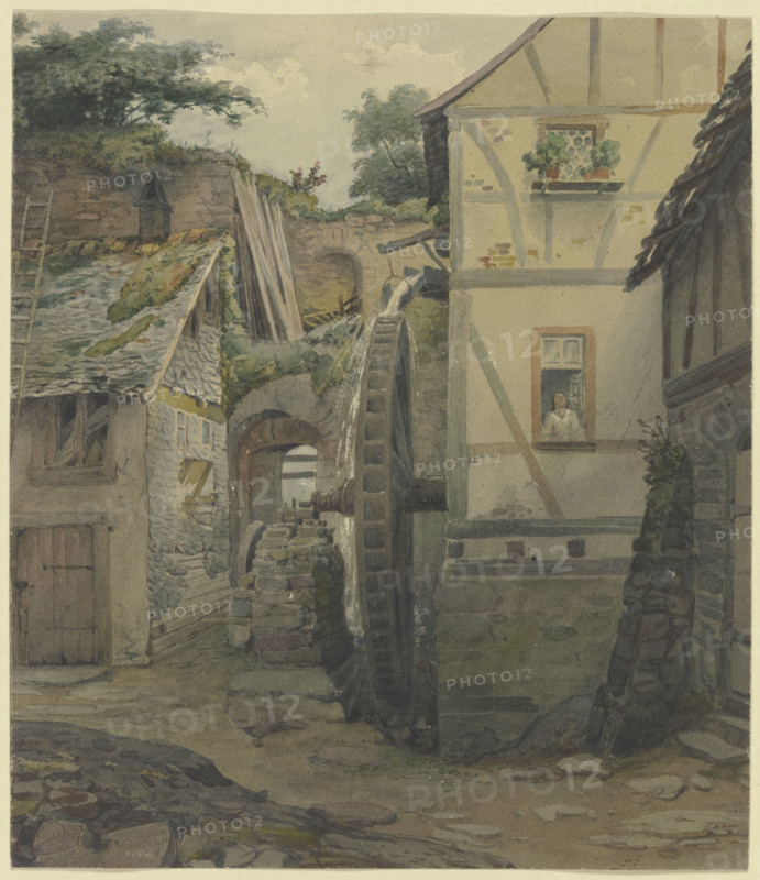 Village motif, c1830-1880. Creator: Jakob Dielmann.