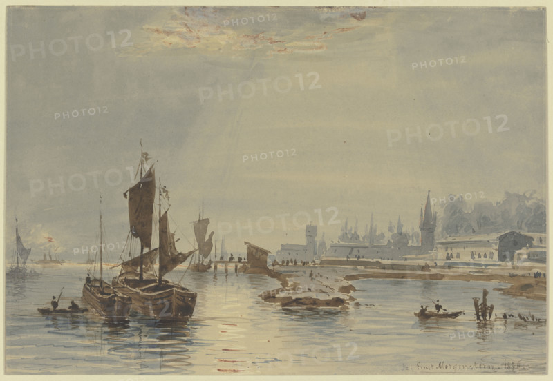 At the port of Mainz, 1876. Creator: Ernst Morgenstern.