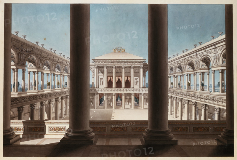 Columns enclosing a courtyard, c1780-1800. Creator: Giorgio Fuentes.