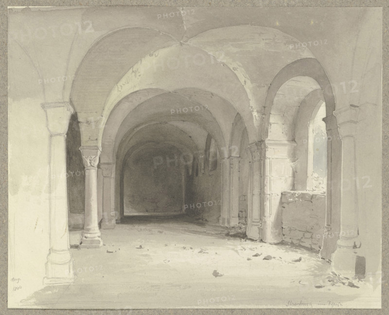 Refectory in Ilsenburg Monastery, 1844. Creator: Carl Theodor Reiffenstein.