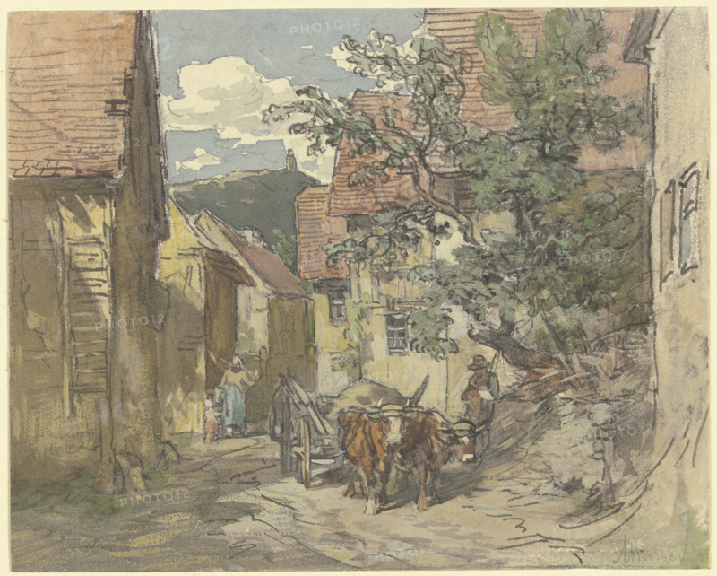 Street in Kronberg, c1840-1900. Creator: Anton Burger.