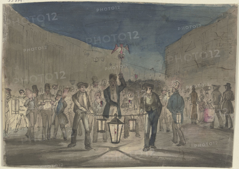 The "lantern ruckus", c1830-1880. Creator: Jakob Dielmann.