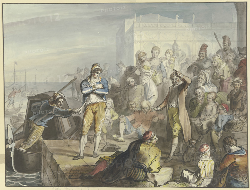 Improviser in the Piazzetta in Venice, c1790s. Creator: Johann Heinrich Ramberg.