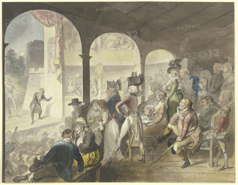 Theater audience at a performance of Hamlet, c1781-1788. Creator: Johann Heinrich Ramberg.