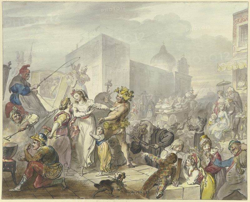 Roman carnival scene, 18th century. Creator: Johann Heinrich Ramberg.