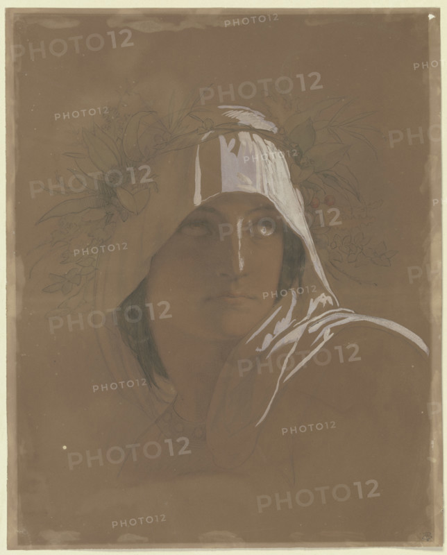 Head of the Tiburtine Sibyl, 1848. Creator: Eduard von Steinle.