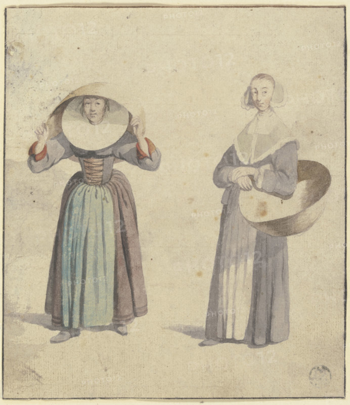 Two traditional woman's costumes, c1620-1670. Creator: Wenceslaus Hollar.