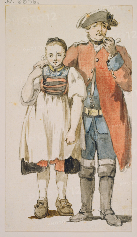Soldier and girl, c1771-1772. Creator: Georg Melchior Kraus.