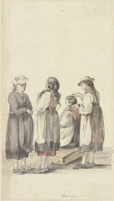 Four Black Forest peasant girls, c1771-1772. Creator: Georg Melchior Kraus.