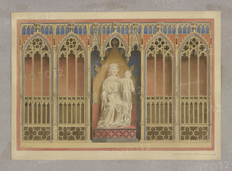 Shrine of the Altenberg Altar with the sculpture of a Madonna and Child, 1856. Creator: Carl Theodor Reiffenstein.