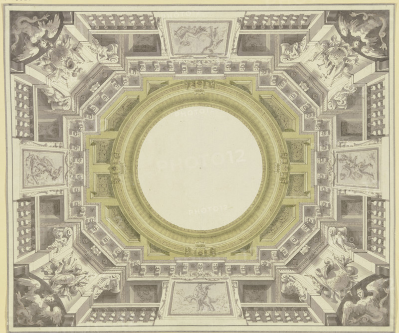 Illusionist view into a drum, 18th century. Creator: Unknown.