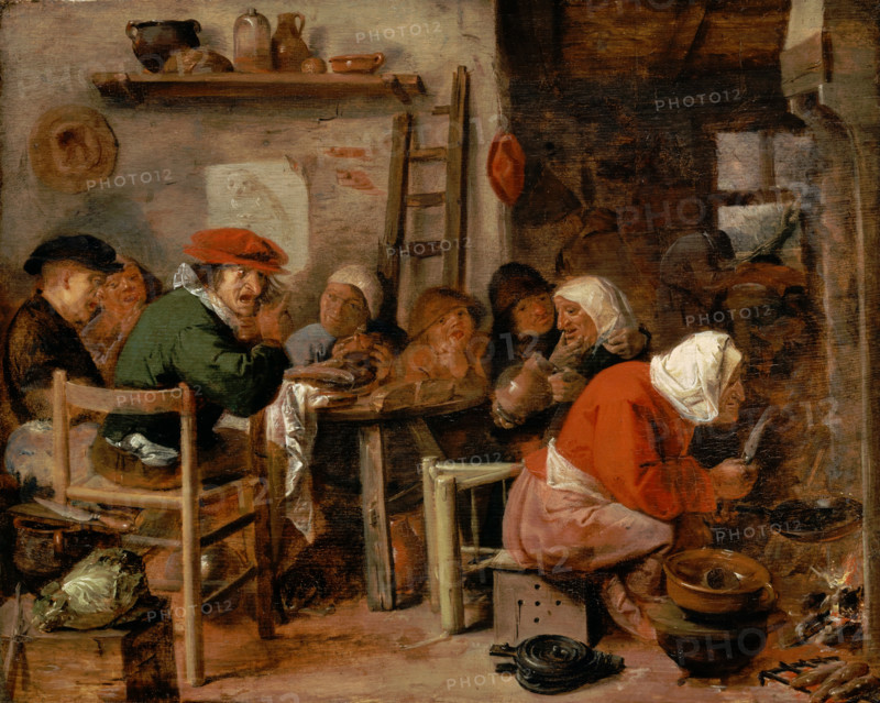 A Woman Making Pancakes, 1630. Creator: Adriaen Brouwer.