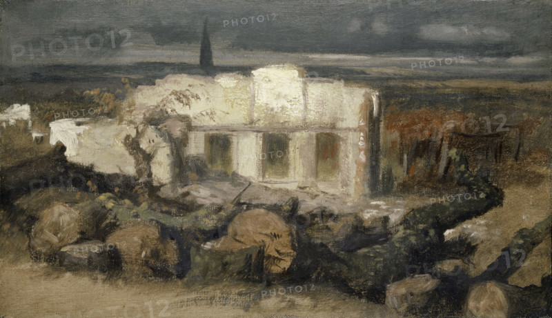 Destroyed House in Kehl, 1870. Creator: Arnold Bocklin.