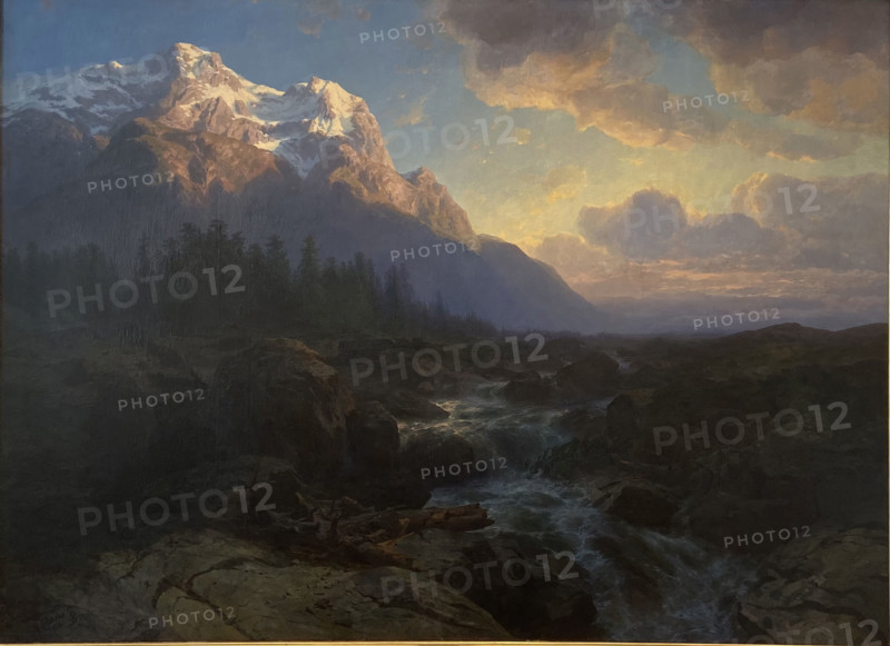 The Rosenlaui Valley with the Wetterhorn, 1856. Creator: Alexandre Calame.