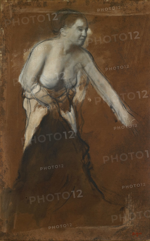 Standing Female Figure with Bared Torso, 1867. Creator: Edgar Degas.
