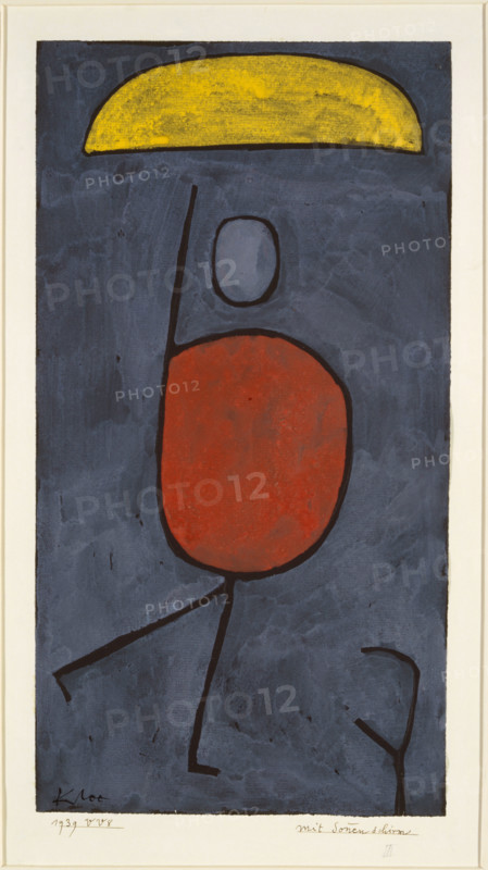 With an umbrella, 1939. Creator: Paul Klee.