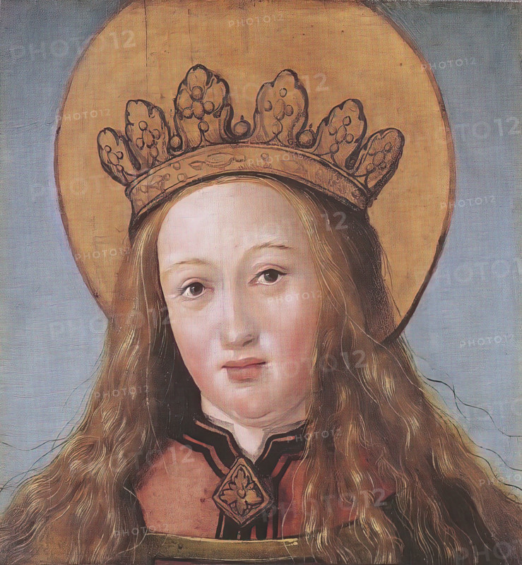 Head of a female saint, 1527. Creator: Hans Holbein the Younger.