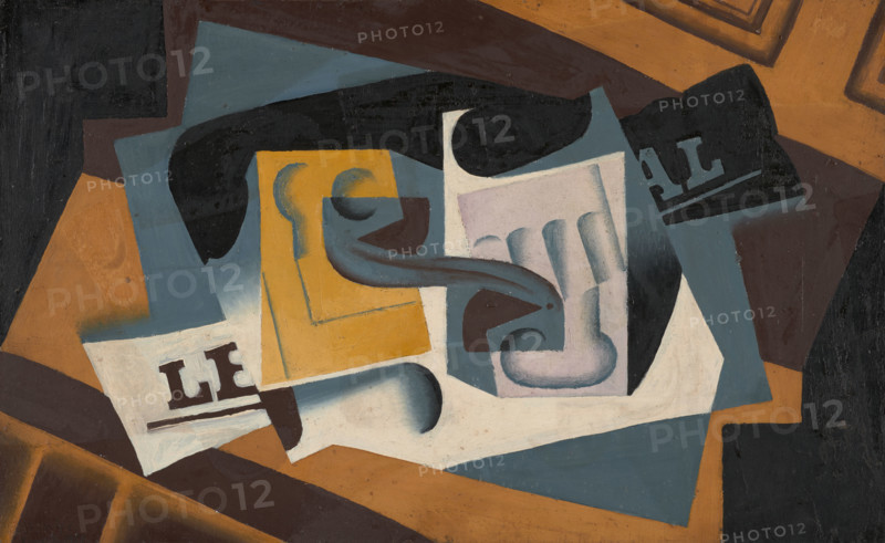 Glass and Newspaper, 1917. Creator: Juan Gris.