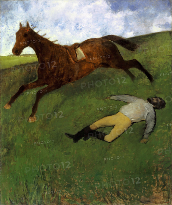 The injured jockey, 1897. Creator: Edgar Degas.