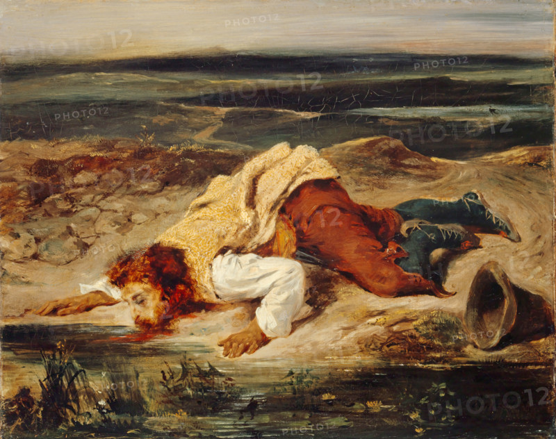 Wounded Brigand (Roman Shepherd), 1826. Creator: Eugene Delacroix.