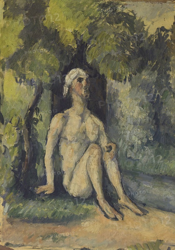 Bather Sitting near the Water, c1876. Creator: Paul Cezanne.