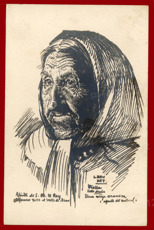 Postcard - local woman, Viella, Aran Valley, Catalunya, 1920s.  Creator: Llorenç Brunet Torroll.