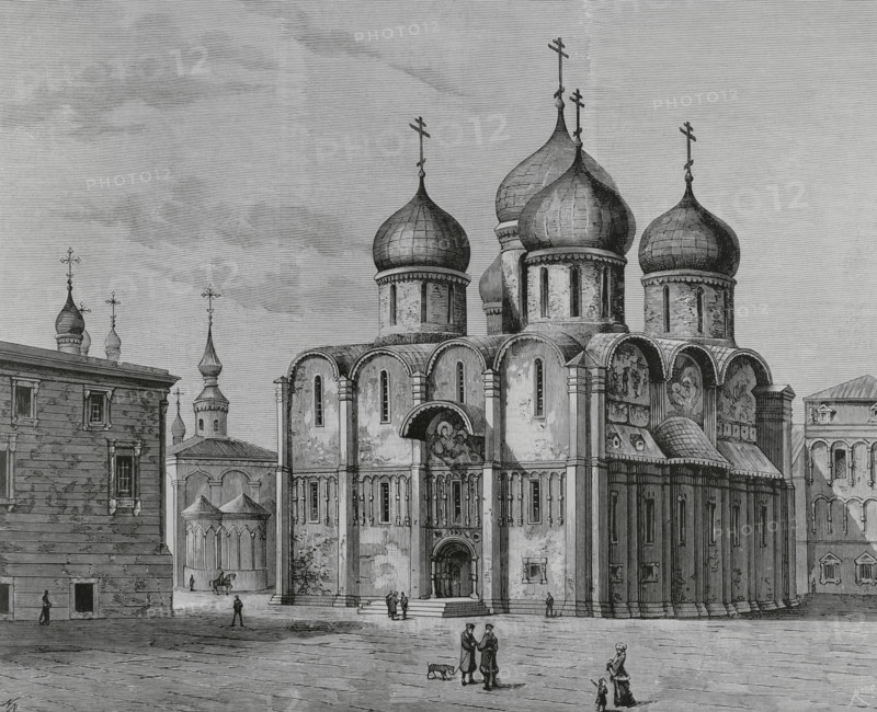 Cathedral of the Dormition, also called Cathedral of the Assumption, Moscow, Russia, 1883. Creator: Bernardo Rico.