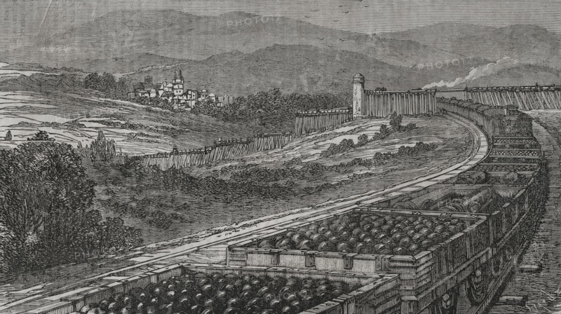 Franco-Prussian War (1870-1871): German train at Nauheim, transporting bullets...September 1870. Creator: Tomás Carlos Capuz.
