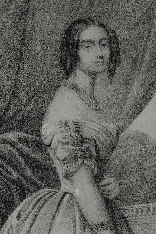 Mathilde Karoline of Bavaria, (1813-1862), 1852.  Creators: Julio Donón, Luis Carlos Legrand.