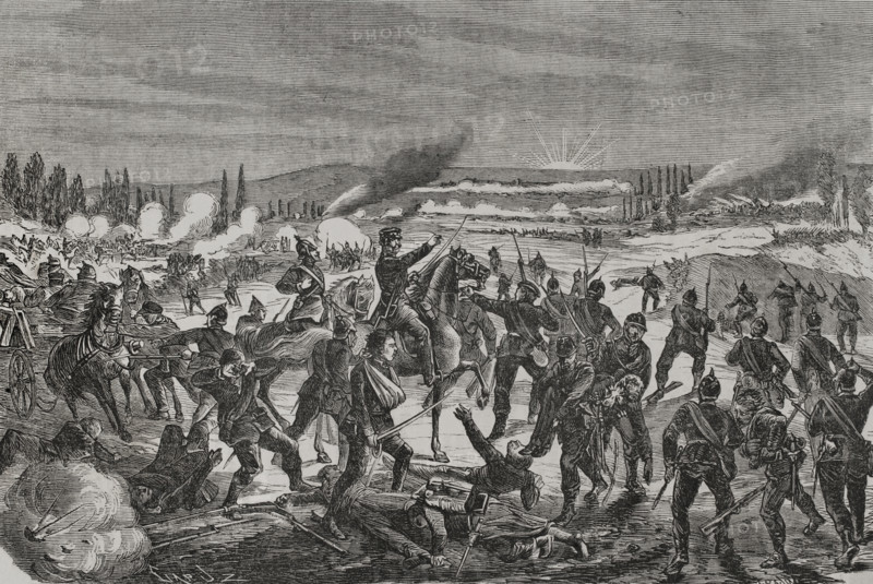 Franco-Prussian War (1870-1871): Battle of Noisseville (31 August 1870), 1870.  Creator: Tomás Carlos Capuz.