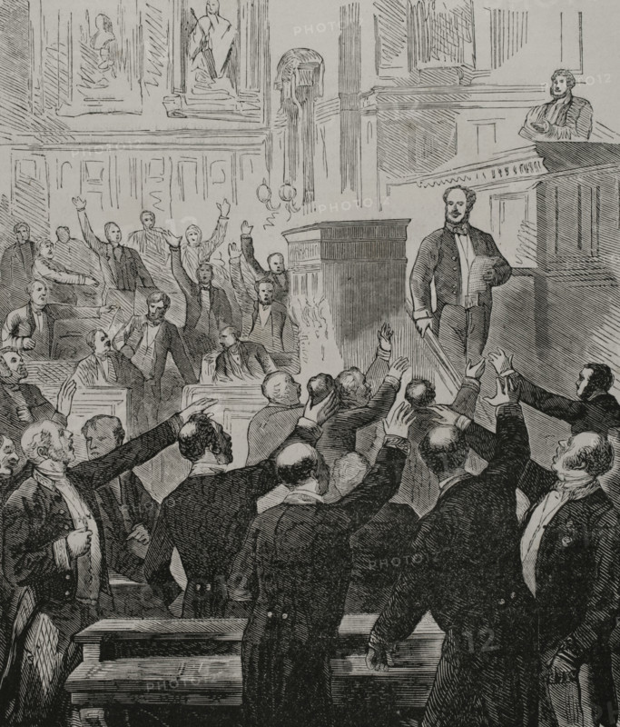Franco-Prussian War (1870-1871): Session of the French Senate of 15 July 1870. War declaration.  Creator: Unknown.