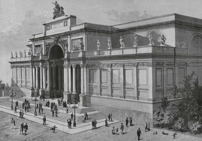 Exterior view, Palazzo delle Esposizioni, Rome, Italy, 1883. Creator: Bernardo Rico.