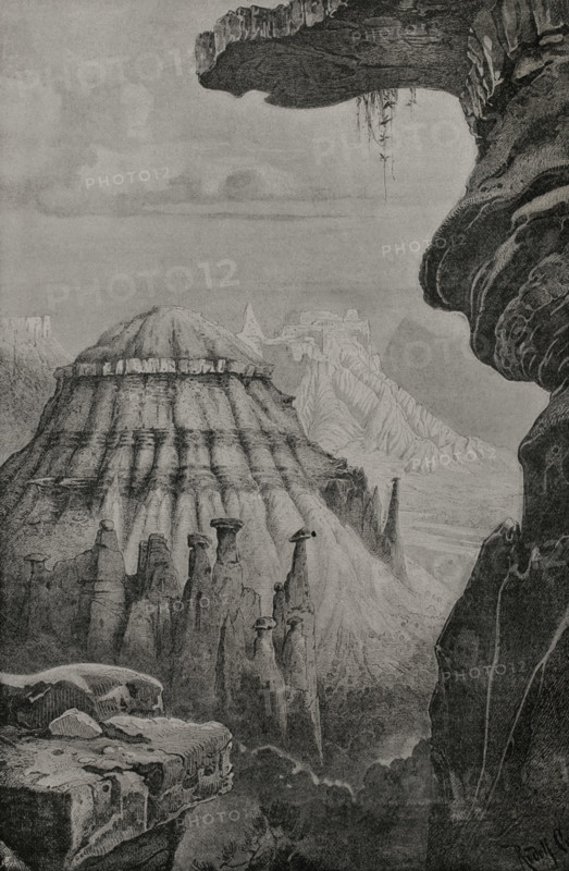 In the bad lands of Little Missouri River, United States, 1892.  Creator: Unknown.