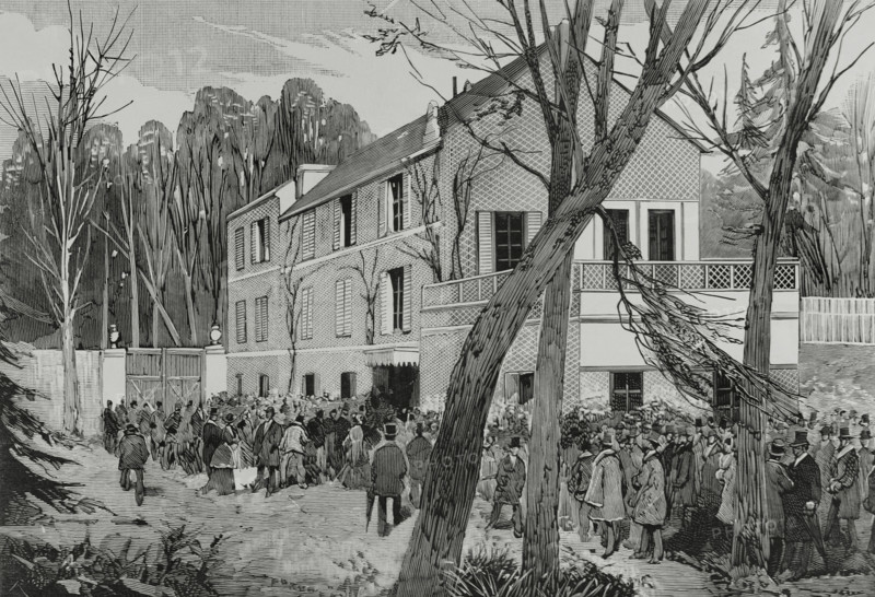 House where Gambetta died on 31 December 1882, 'Maison des Jardies' at Ville-d'Avray, 1883.  Creator: Bernardo Rico.