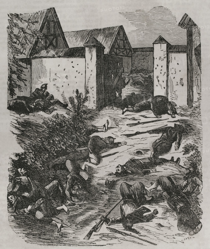 Franco-Prussian War (1870-71): Battle of Wissembourg - Entrance to Geisberg Castle on 4 August 1870. Creator: Unknown.