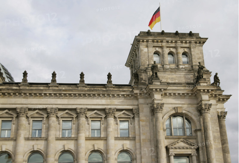 Architectural detail of the exterior, Reichstag Building, Berlin, Germany, 2025.  Creator: LTL.