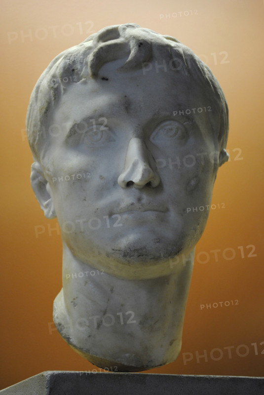 Bust of Augustus (63 BC-14 AD), Odessa Archaeological Museum, Odessa, Ukraine, 2011. Creator: LTL.