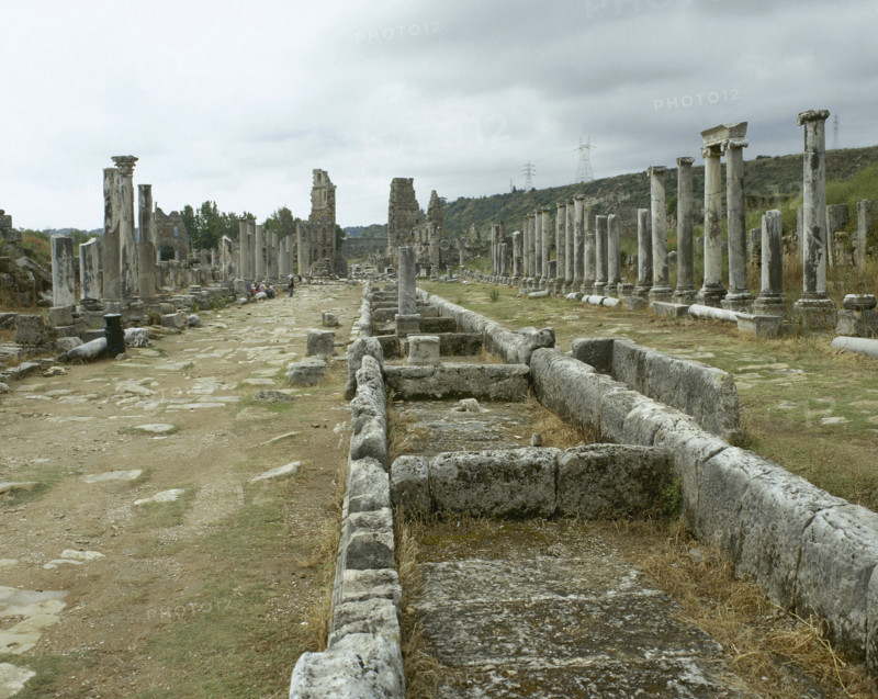 Arcaded Street, Perge, Anatolia, Turkey, 1999.  Creator: LTL.