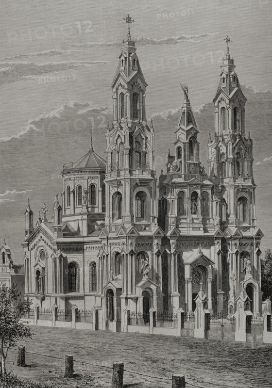Exterior of the Church of Santa Felicitas, Buenos Aires, Argentina, 1878.  Creator: Enrique Alba.