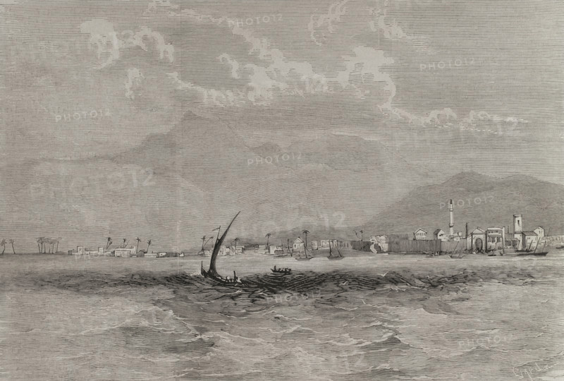 Panoramic view of Larnaca, Cyprus, 1878.  Creator: Tomás Carlos Capuz.