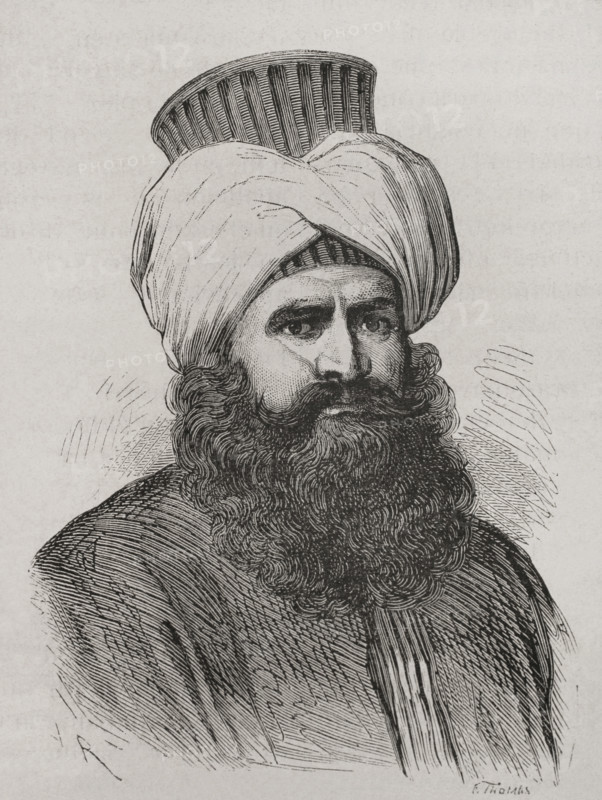 Portrait of Murad Bey Mohammed, (c1750-1801), Egyptian Mamluk chieftain, 1879.  Creator: F Thomas.